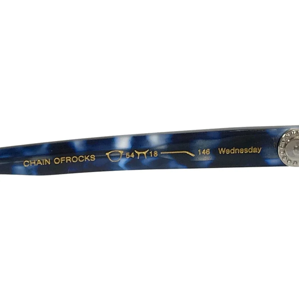 Erkers Eyeglasses Frames CHAIN OF ROCKS Wednesday Matte Blue 54-18-146